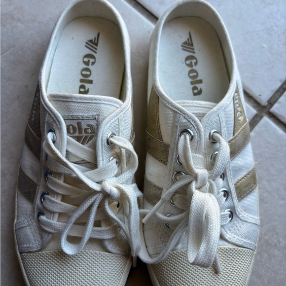Gola White and Tan Sneakers - Picture 1 of 7